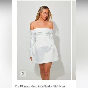 Odd Muse - The Ultimate Muse Satin Bardot Mini Dress